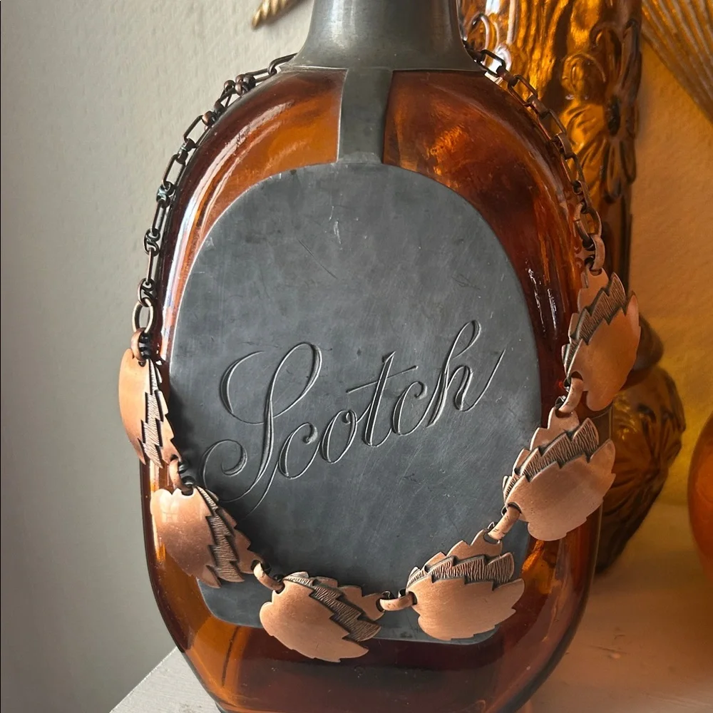 Vintage Copper Leaf Choker Necklace